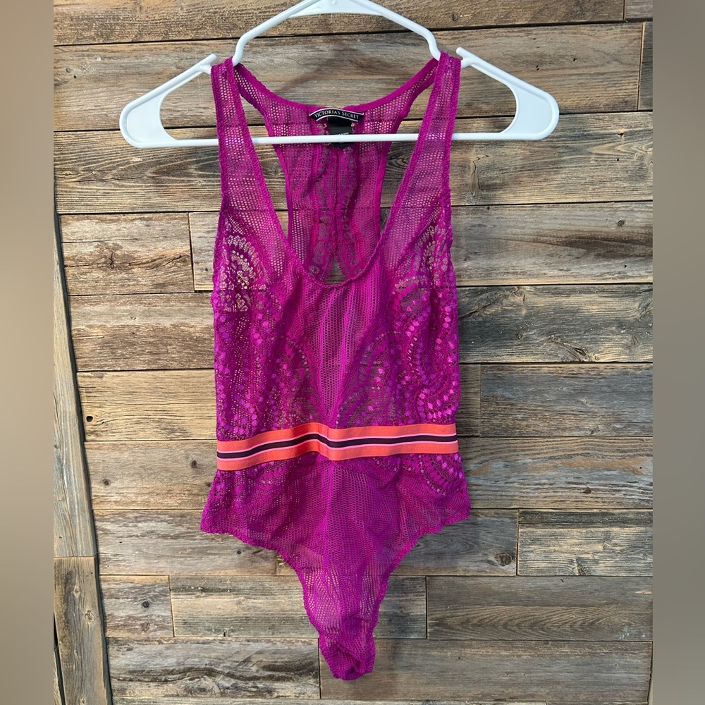 Victoria's Secret Fuchsia Lace Bodysuit - size M